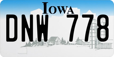 IA license plate DNW778