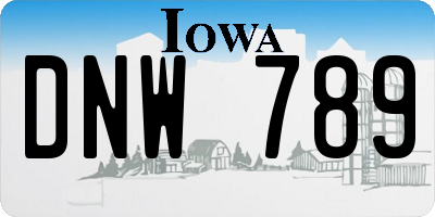 IA license plate DNW789