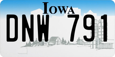 IA license plate DNW791