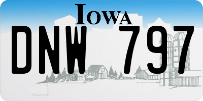 IA license plate DNW797