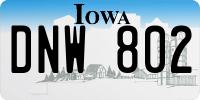 IA license plate DNW802