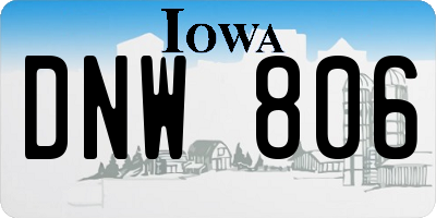 IA license plate DNW806