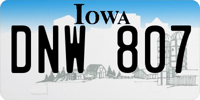 IA license plate DNW807