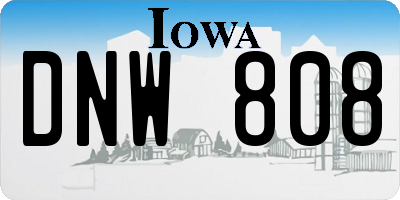 IA license plate DNW808