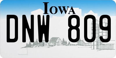 IA license plate DNW809