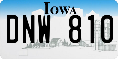 IA license plate DNW810