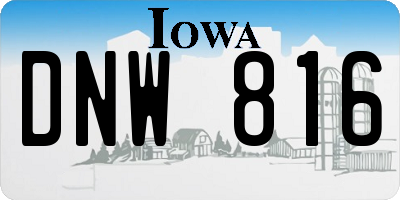 IA license plate DNW816