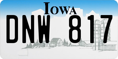 IA license plate DNW817