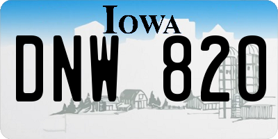 IA license plate DNW820