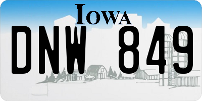 IA license plate DNW849
