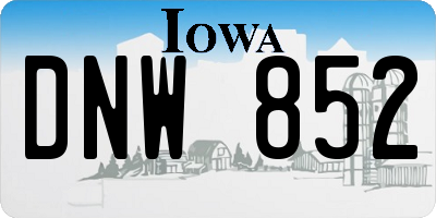 IA license plate DNW852