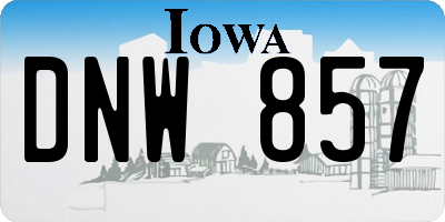 IA license plate DNW857