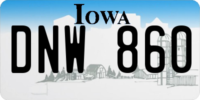 IA license plate DNW860