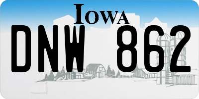 IA license plate DNW862