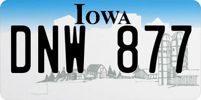 IA license plate DNW877