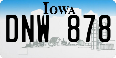 IA license plate DNW878