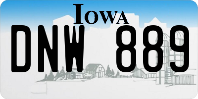 IA license plate DNW889