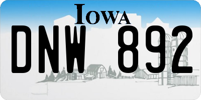 IA license plate DNW892