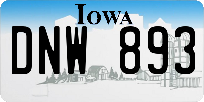 IA license plate DNW893