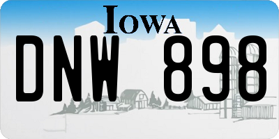 IA license plate DNW898