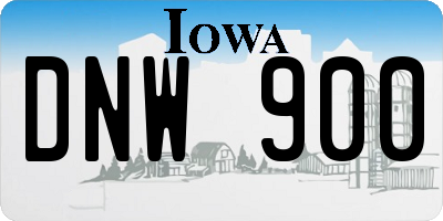 IA license plate DNW900