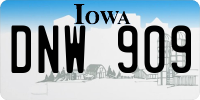 IA license plate DNW909