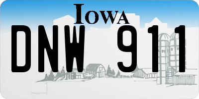 IA license plate DNW911