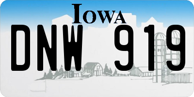 IA license plate DNW919