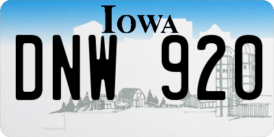 IA license plate DNW920