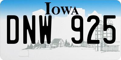 IA license plate DNW925