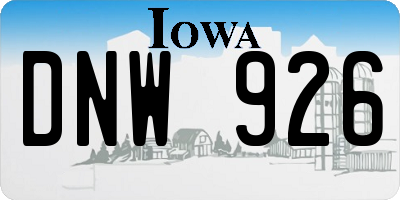 IA license plate DNW926