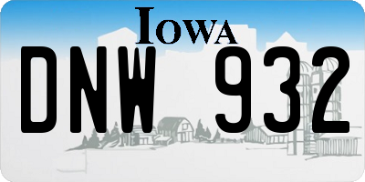 IA license plate DNW932