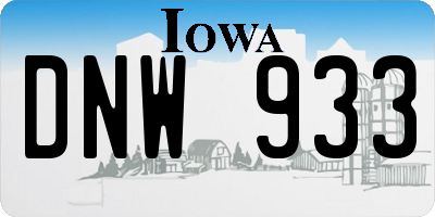 IA license plate DNW933