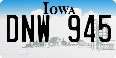 IA license plate DNW945