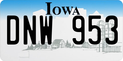 IA license plate DNW953