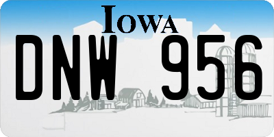 IA license plate DNW956