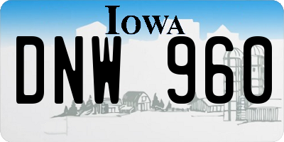 IA license plate DNW960