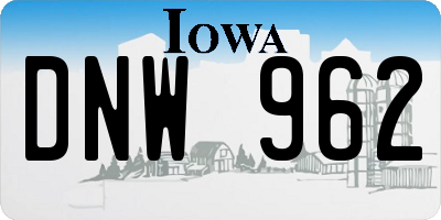 IA license plate DNW962
