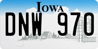 IA license plate DNW970