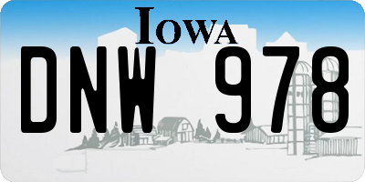 IA license plate DNW978