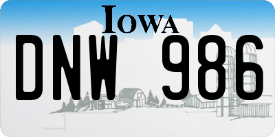 IA license plate DNW986