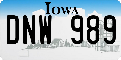 IA license plate DNW989