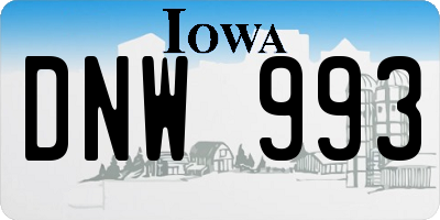IA license plate DNW993