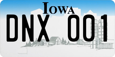 IA license plate DNX001