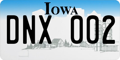 IA license plate DNX002