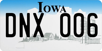 IA license plate DNX006