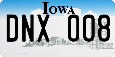 IA license plate DNX008
