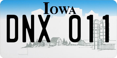 IA license plate DNX011