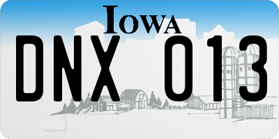 IA license plate DNX013