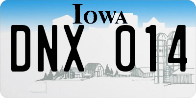 IA license plate DNX014